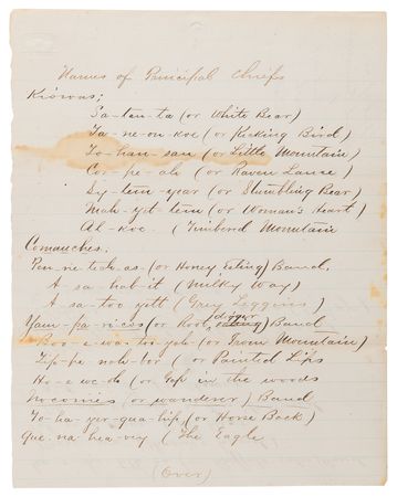 Lot #8080 Comanche and Kiowa Reservation Census Report (c. 1869) - Image 3