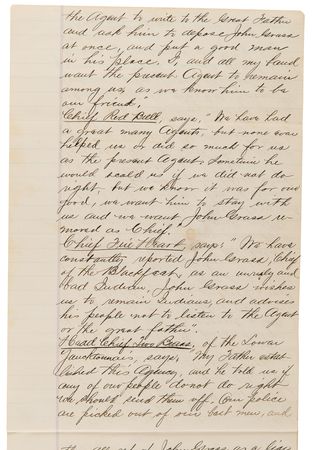 Lot #8088 Standing Rock Sioux Manuscript Testimony Against Chief John Grass: 