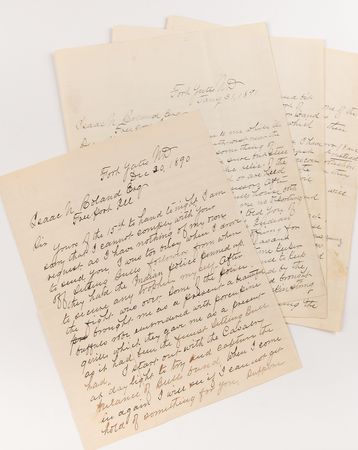 Lot #8091 [Sitting Bull] Edmond Gustave Fechét (2) Autograph Letters Signed: 