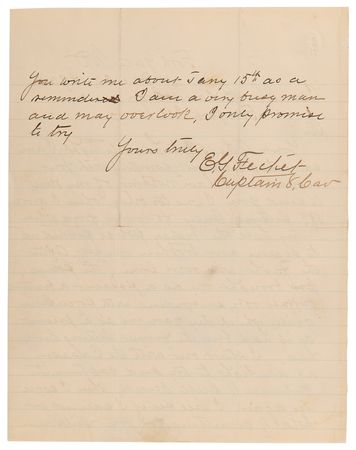Lot #8091 [Sitting Bull] Edmond Gustave Fechét (2) Autograph Letters Signed: 