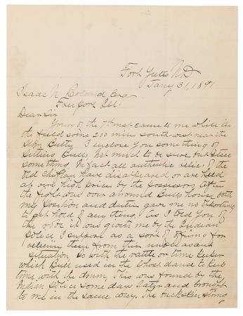 Lot #8091 [Sitting Bull] Edmond Gustave Fechét (2) Autograph Letters Signed: 