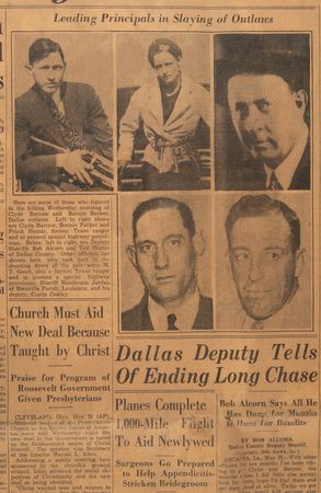 Lot #8122 Bonnie and Clyde Newspaper: 