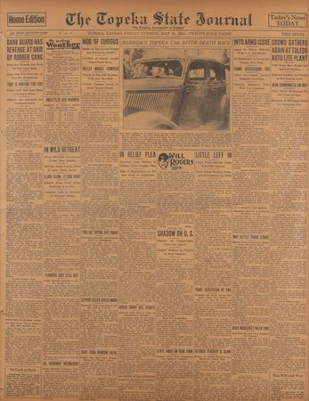 Lot #8123 Bonnie and Clyde Newspaper: 