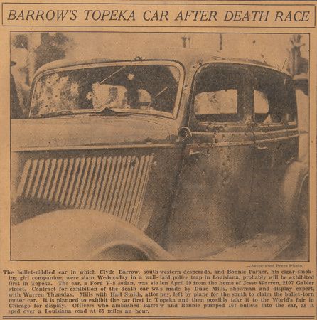Lot #8123 Bonnie and Clyde Newspaper: 