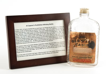 Lot #8103 [Al Capone] Prohibition Ephemera with an Old Log Cabin Whiskey Bottle, Cicero Bottling Works Sign, and Liquor Prescription - Image 2