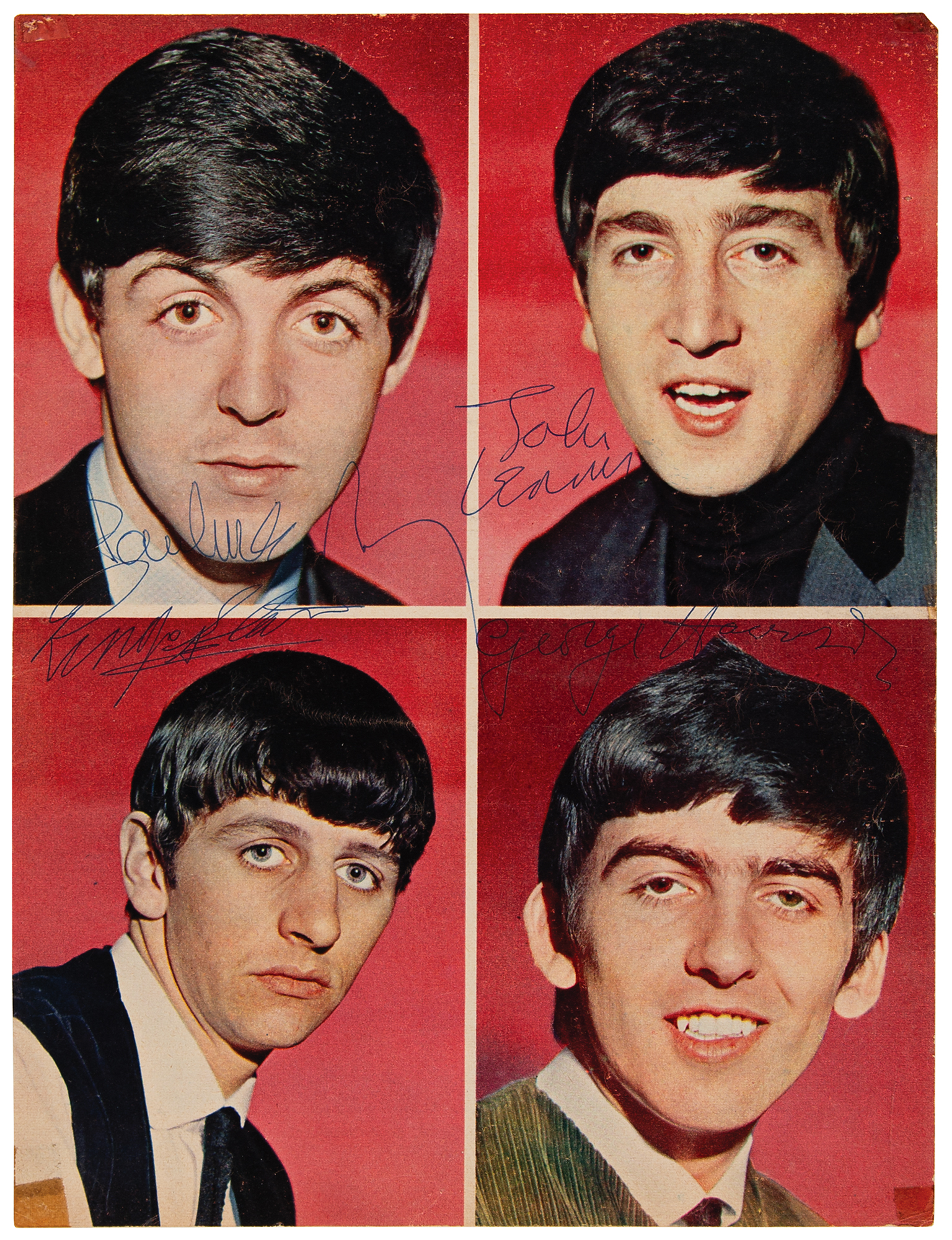 Beatles Signed Rare Color Magazine Photograph (ca. Mid-1963