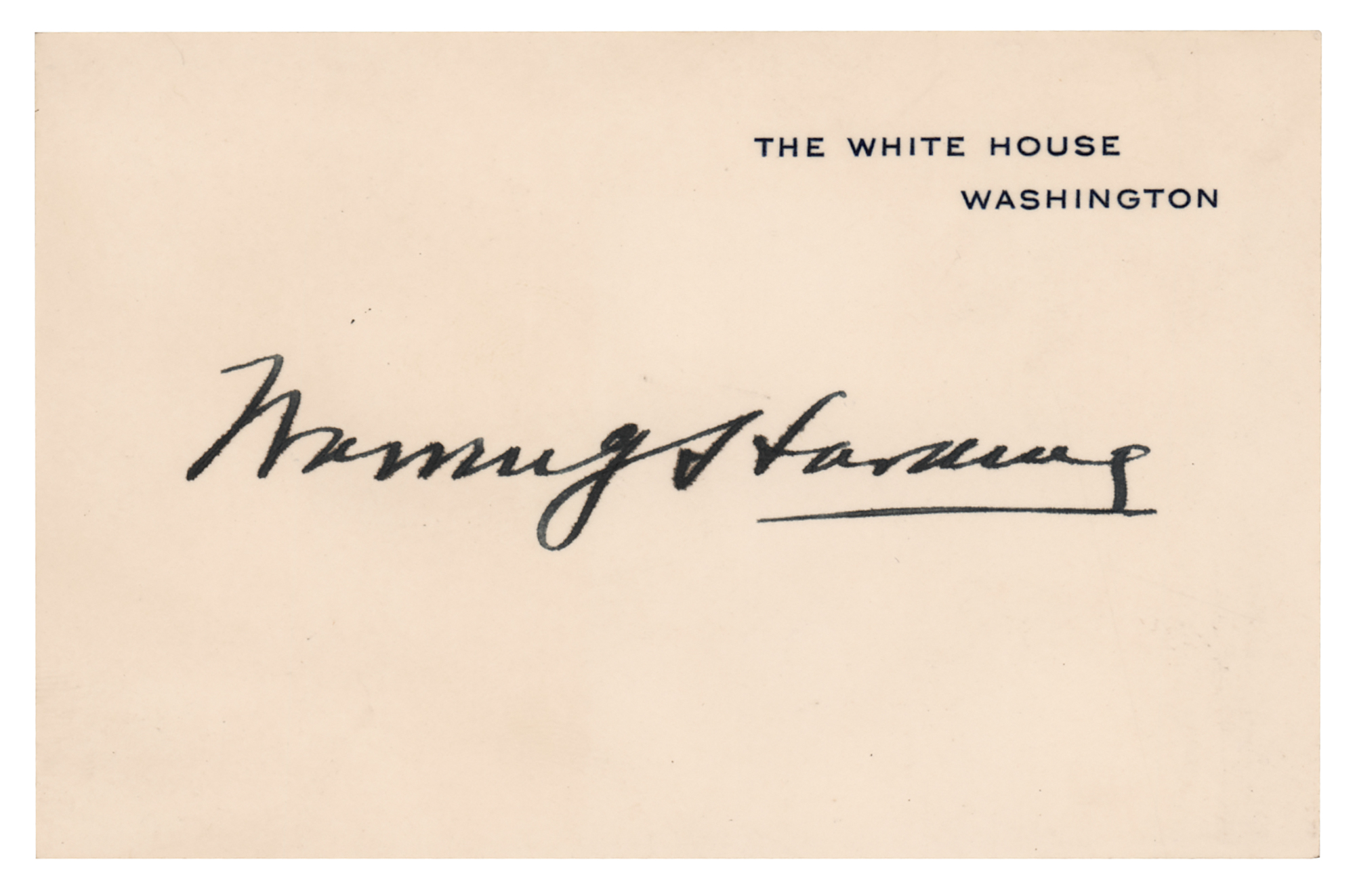 Warren G. Harding Signed White House Card | RR Auction