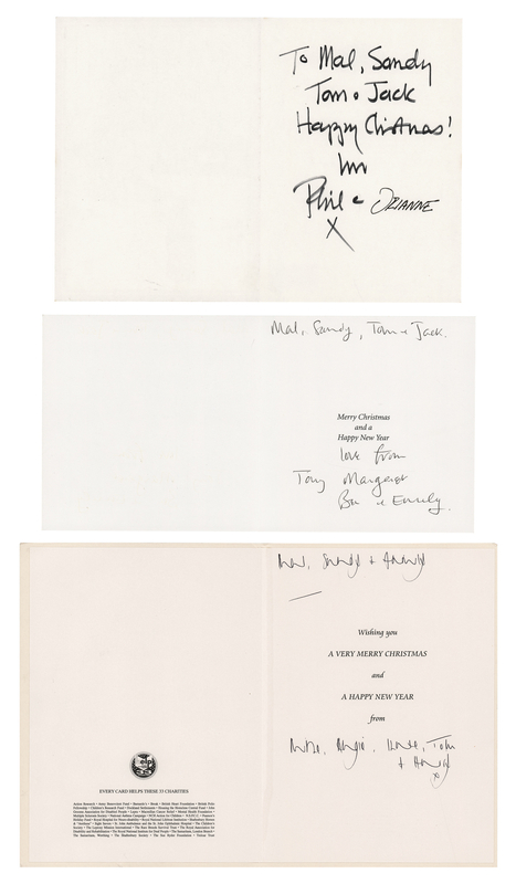 Lot 573 Genesis (3) Signed Christmas Cards