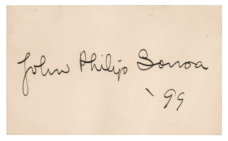 Lot 531 John Philip Sousa Signature