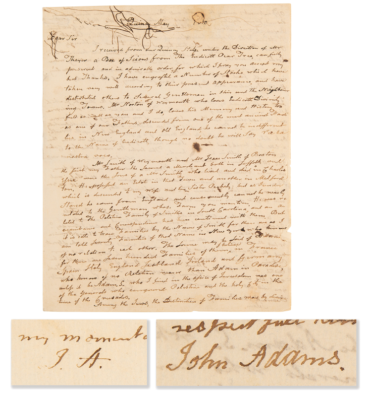 Lot 7 John Adams Autograph Letter Signed on the Folly of Divine Right - ?There is nothing in human Nature and human history more ridiculous than this whole subject?