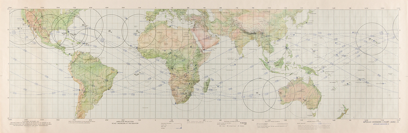 Lot 394 Apollo 5 Mission Chart - The Uncrewed First Flight of the Apollo Lunar Module