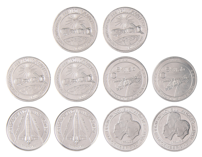 Lot 418 NASA Program Medallions (10), Minted with Flown Metal