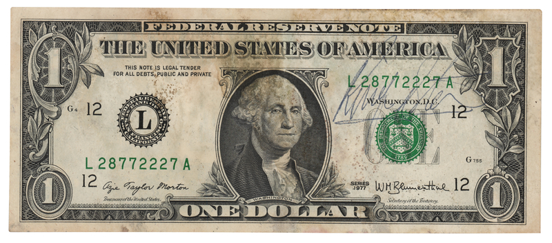 Lot 543 Beatles: Ringo Starr Signed $1 Dollar Bill