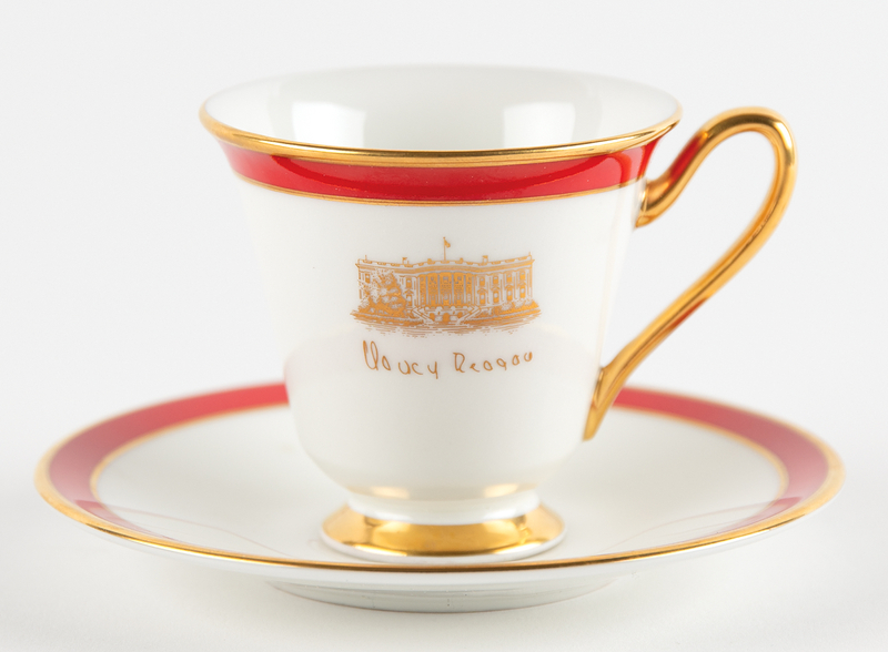Lot 96 Nancy Reagan White House Gift Tea Cup and Saucer Set