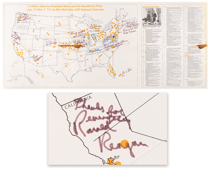Lot 100 Ronald Reagan Signed 1972 President Nixon Campaign Mailer - From the Personal Collection of Senator Bob Dole