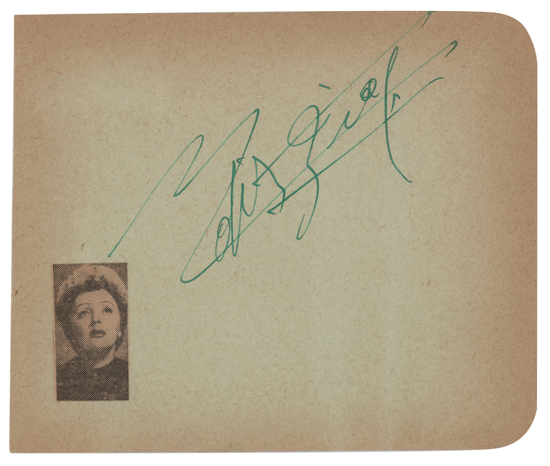 Lot 529 Edith Piaf Signature