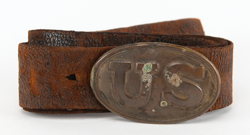 Lot 334 Civil War: Union Infantry Waist Belt and Buckle, Identified to 11th Rhode Island Infantry Private Frederick Gay
