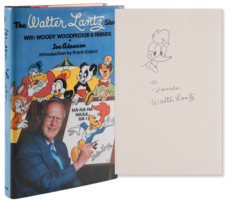 Lot 457 Walter Lantz Signed Sketch in Book - The Walter Lantz Story