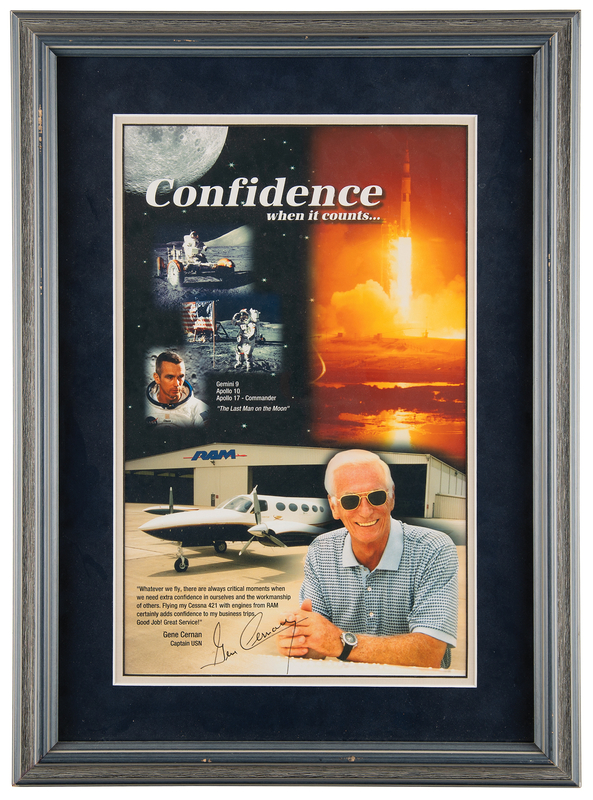 Lot 403 Gene Cernan Signed RAM Aircraft Poster - From the Personal Collection of Gene Cernan