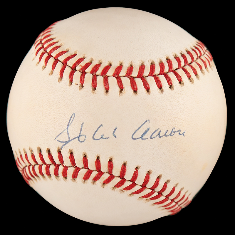 Lot 771 Hank Aaron Signed Baseball