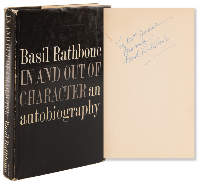 Lot 734 Basil Rathbone Signed Book - In and Out of Character