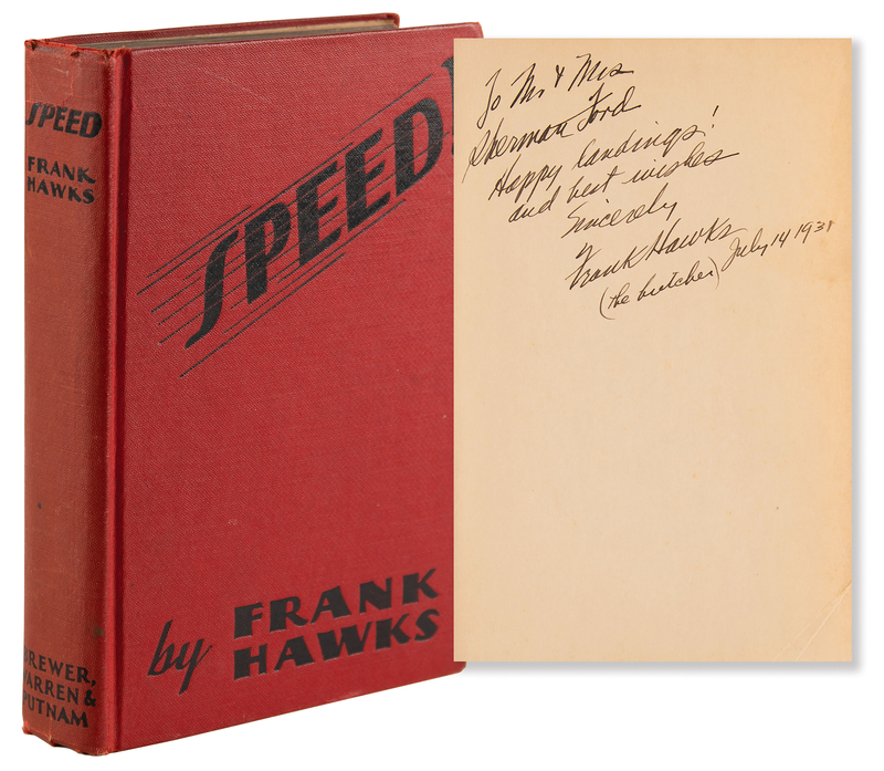 Lot 384 Frank Hawks Signed Book - Speed!