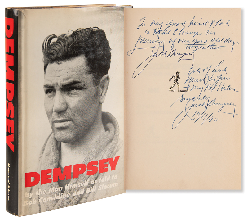 Lot 787 Jack Dempsey Signed Book - Dempsey