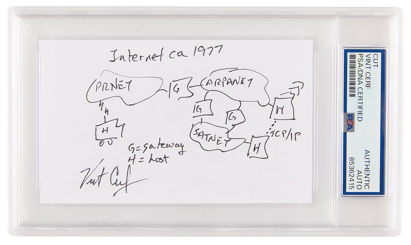 Lot 192 Vint Cerf Signed Sketch of the 