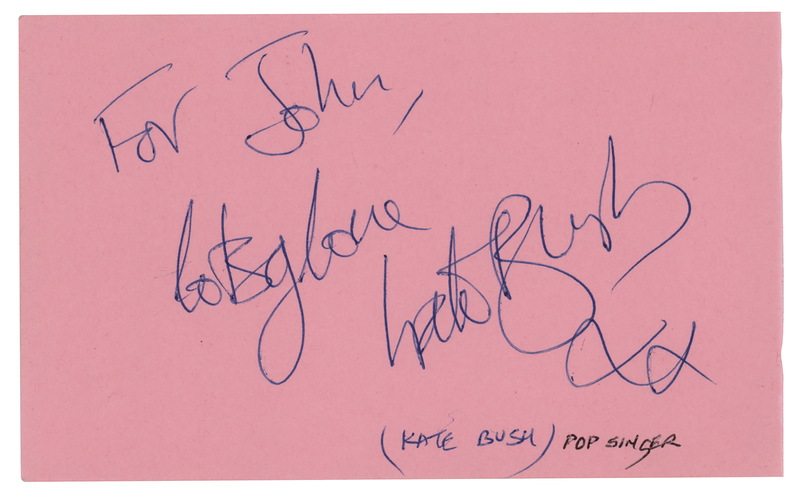 Lot 549 Kate Bush Signature