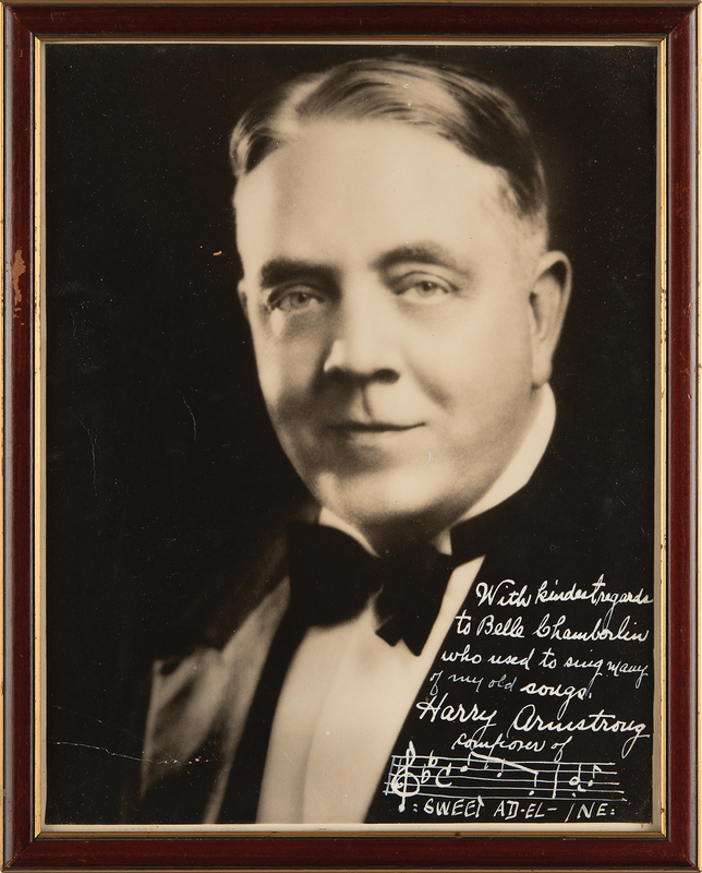 Lot 517 Harry Armstrong Signed Photograph with Musical Quotation from 'Sweet Adeline'