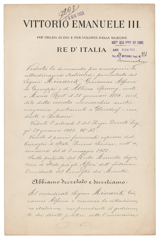 Lot 355 Benito Mussolini and Vittorio Emanuele III Document Signed