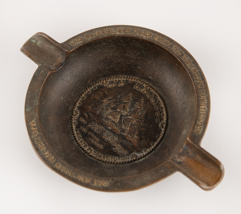 Lot 377 USS Constitution 1927 Restoration Relic Bronze Ashtray
