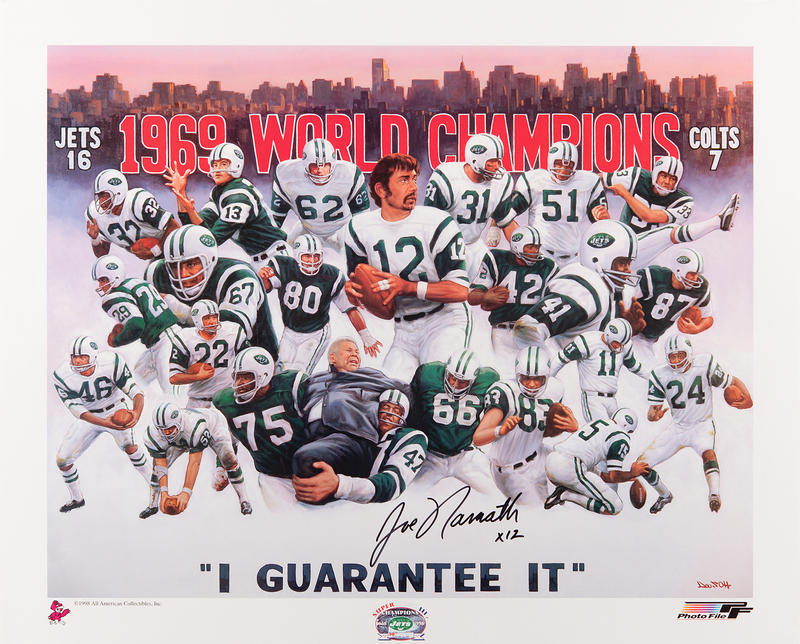 Lot 809 Joe Namath Signed Print - 'I Guarantee It' (23.25? x 18.75?)