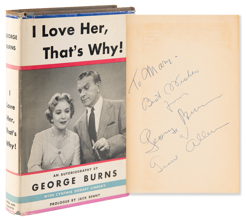 Lot 667 George Burns and Gracie Allen Signed Book - I Love Her, That's Why!