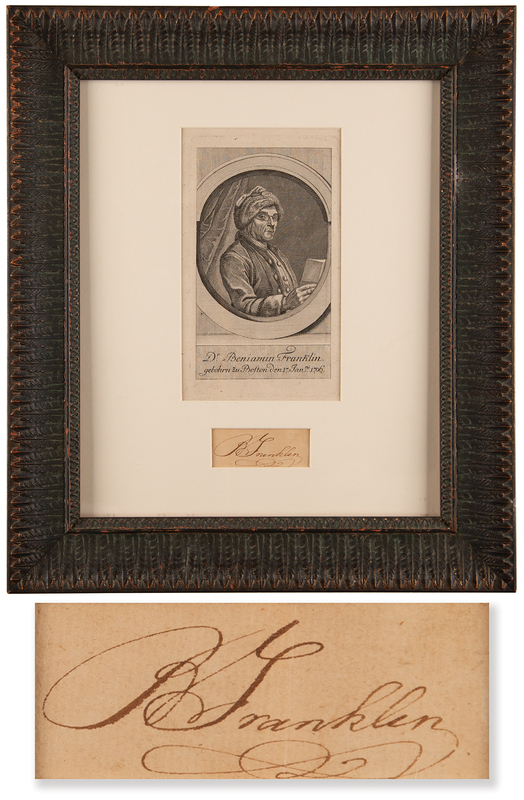 Lot 133 Benjamin Franklin Signature