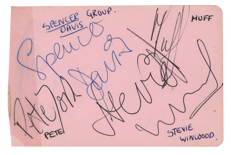 Lot 566 Spencer Davis Group Signatures