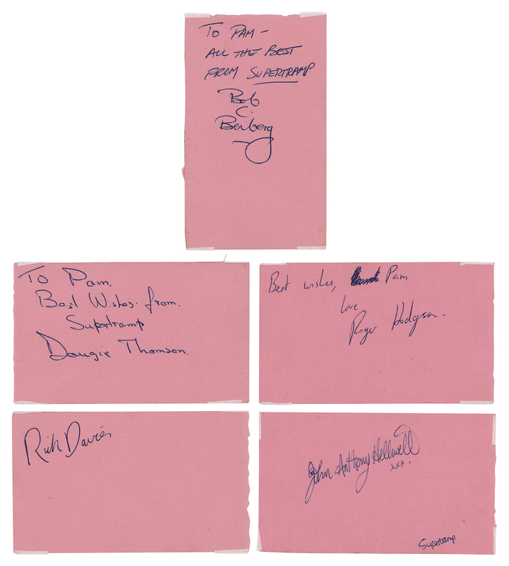 Lot 612 Supertramp Signatures