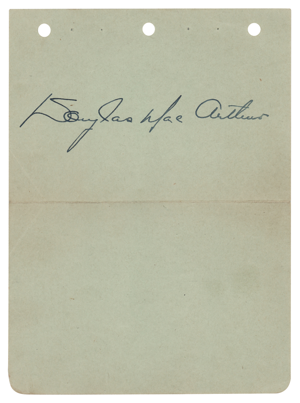 Lot 349 Douglas MacArthur Signature