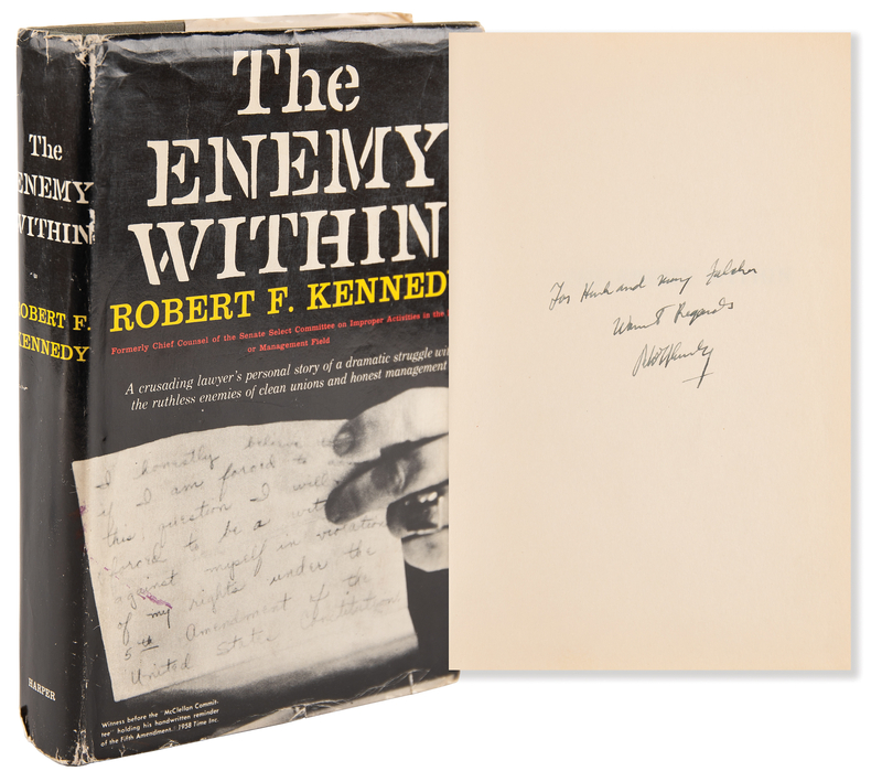 Lot 224 Robert F. Kennedy Signed Book - The Enemy Within