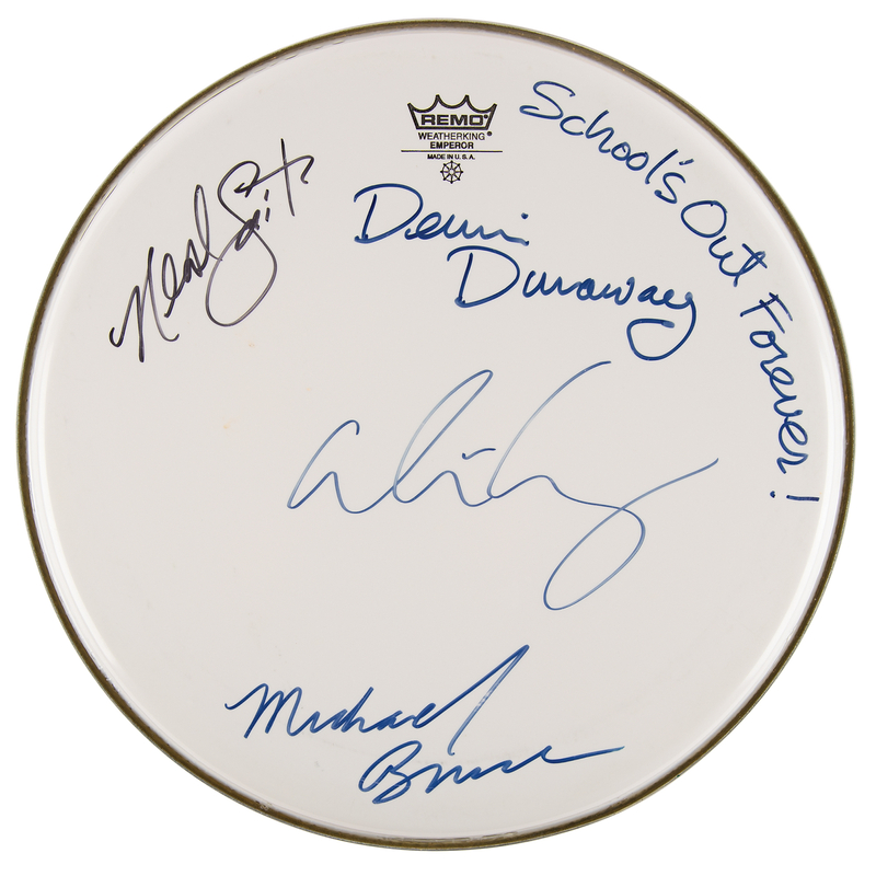 Lot 561 Alice Cooper Band-Signed Drum Head