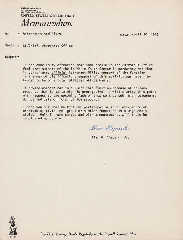 Lot 423 Alan Shepard Typed Letter Signed to 