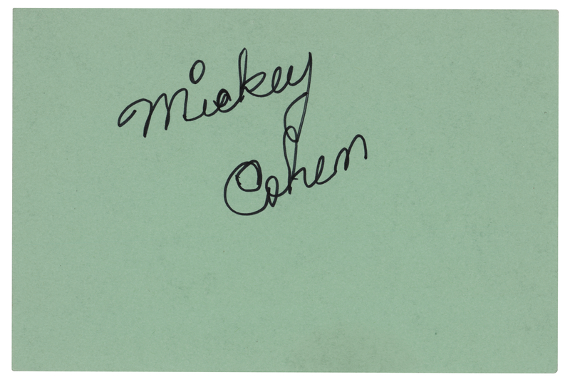 Lot 196 Mickey Cohen Signature