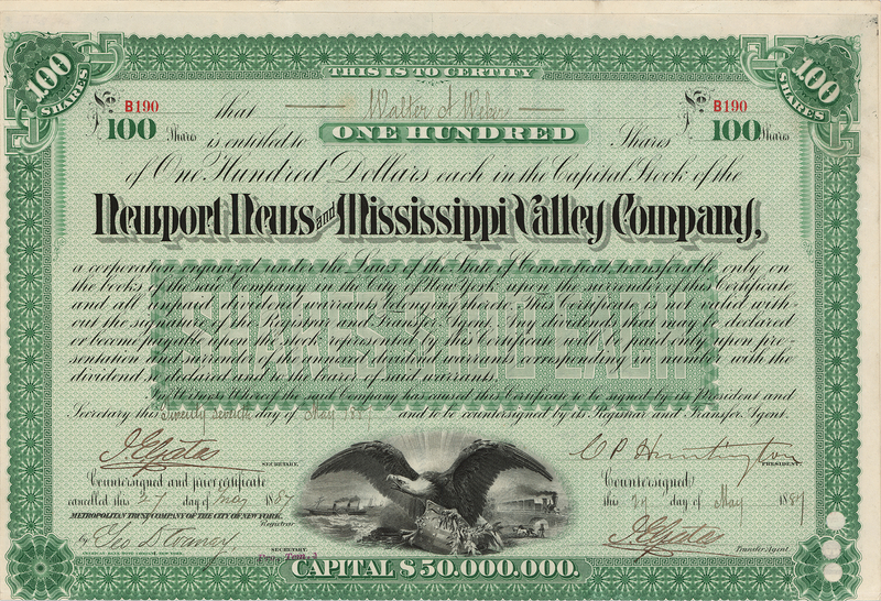 Lot 219 Collis P. Huntington Document Signed