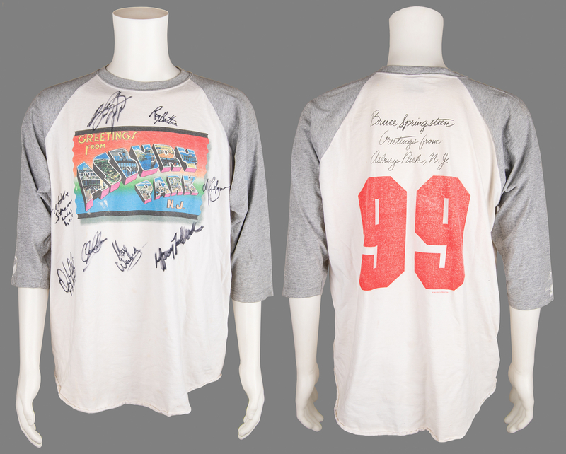 Lot 607 Bruce Springsteen and the E Street Band Signed 1999 Reunion Tour T-Shirt - Greetings from Asbury Park, N.J.