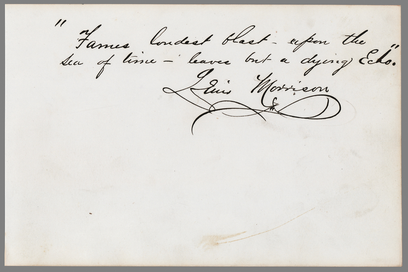 Lot 353 Lewis Morrison Autograph Quote Signed