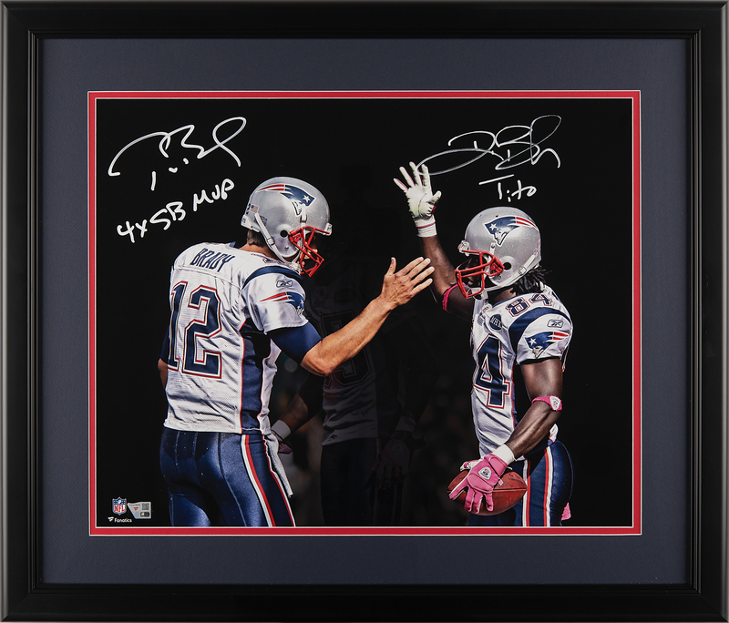 Lot 783 Tom Brady and Deion Branch Oversized Signed Photograph