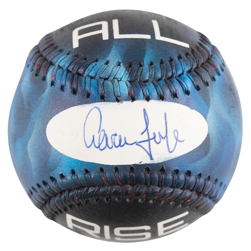 Lot 799 Aaron Judge Signed Baseball - Hand-Painted by Stadium Kicks
