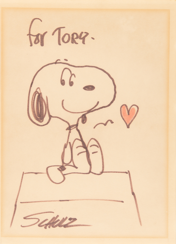 Lot 460 Charles Schulz Signed Sketch of Snoopy