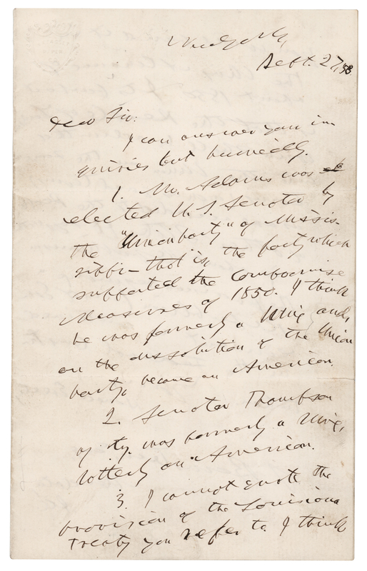 Lot 213 Horace Greeley Autograph Letter Signed