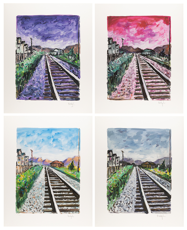 Lot 497 Bob Dylan Suite of (4) Signed Giclee Prints - 'Train Tracks' (Ltd. Ed. #41/295)